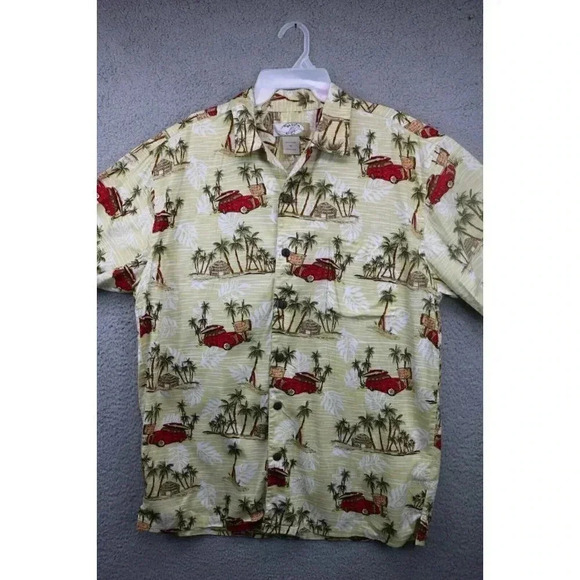 High Surf Men's Hawaiian Shirt-XL-Bob's Surf Shop-Tiki Hut-Palm Trees - Picture 1 of 8